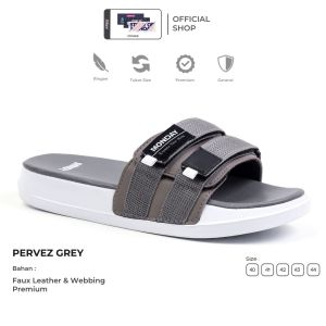 Wajendra x MNDY - Pervez Grey - Sandal Selop Slide Pria / Garansi Tukar Ukuran / Anti Slip / Ringan / Anti Bau / Durable