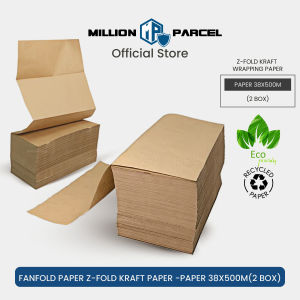 MillionParcel Fanfold Kraft Paper Dispenser (Z-Fold) – Paper & Stand Set | Bubble Wrap & Honeycomb Paper Alternative