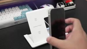 Local 3-in-1 30W Wireless Fast Charger Stand with LED Light Foldable Charging Station for Phones Watches Pods Android.