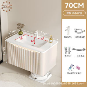 Thickened Aluminum Bathroom Cabinet Integrated Basin Ceramic Washbasin Bathroom Combination Washbasin