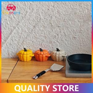 [Eleanor] Dollhouse Miniature Soup Pot Mini Pumpkin Pot Toy Model Kitchen Utensil Cooking Ware For Doll House Decor Kids Pretend Play Toys