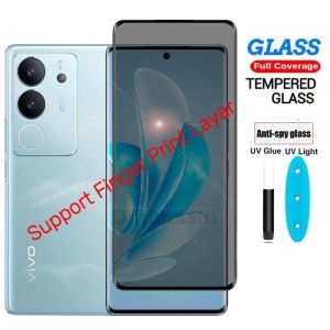 Tempered Glass UV Anti Spy Full Curved Vivo V40 V40 Pro V30 V30 Pro V29 V29 Pro V27 V27 Pro