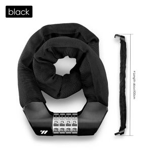 WEST BIKING High Security Anti-theft Bicycle Chain Lock Heavy Duty 4-Digit Password Padlock Carbon Steel Lock E-Bike Scooter Motorcycle Lock