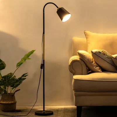 【Free Bulb】LED Double Head Control Standing Lamp Reading Living Room Bedside Trichromatic Dimming Floor Lamp（Dual Button Separate Control）