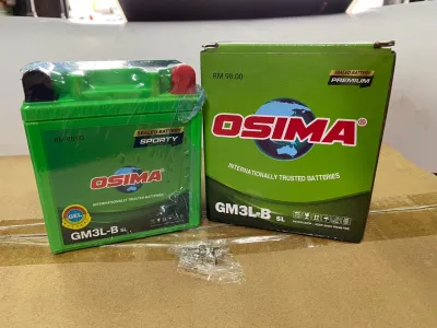 OSIMA Motorcycle Gel Battery Bateri Motor EX5 LC LC135 135LC Y15 Y15ZR SYM Honda Yamaha Suzuki Kriss Lagenda Dash Wave SRL 110 115 Green Premium Original 6N4 2A4 GM3 GM3L GM5L YB5L GTX5 YTX5L GTZ5 GTX7A YTX7A GTX7L