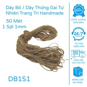 Dây Jute Tự Nhiên 50M (1mm–4mm) Phù Hợp Cho DIY Trang Trí Chai Lọ Gói Quà