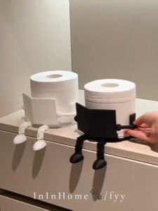 Creative Robot Toilet Paper Holder Funny Bathroom Tissue Roll Stand Tabletop Storage Rack Organizer