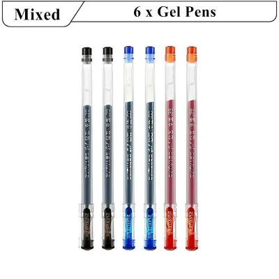 ปากกาเจล 0.38 มม หัวเพชร หมึกเยอะ เขียนลื่น ชุด 6/12 ด้าม สีดำ น้ำเงิน แดง สำหรับสอบ นักเรียน ออฟฟิศ