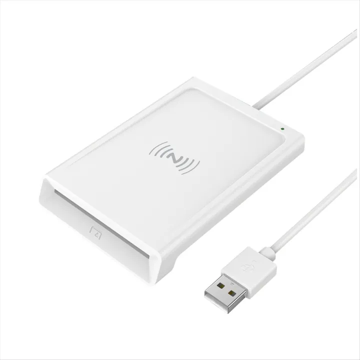 Contact + NFC 2-In-1 Smart Card Reader PC-Linked Dual-Interface Smart ...