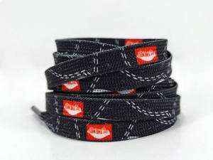 Pair Skater Design Black Shoe lace 120cm Premium Quality Cotton Shoelace Solid Color Sintas Sneakers Basketball