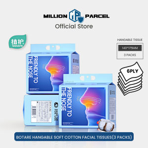 Botare Soft Cotton Facial Tissues 6ply | Moisturizing Tissue Paper | Hanging Tissue | Pocket Tissue - Friendly to Noses