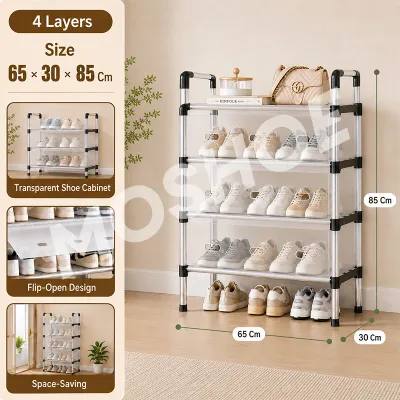 MOSHOE 7 Layer Dustproof Shoe Rack Shoe Rack Organizer Space Savers Shoes Rack With Coverbag Rack Stand Organizer