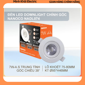 Đèn downlight chỉnh góc Nanoco 7W NADL074 ánh sáng trung tínhđèn led downlight chỉnh hướng chiếu Nanocođèn led âm trần downlight điều chỉnh gócđèn chiếu điểmđèn âm trần downlight chỉnh gócđèn led âm trần xoay gócđèn xoay góc 360 độđèn led âm trần c