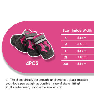 HamshMoc Dog Shoes Breathable Anti-Slip Reflective Adjustable Paw Protection for Outdoor Use