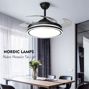 Chandelier Ceiling Fan Led Fan Chandelier Invisible Fan Light Modern minimalist Remote Control Ceiling Fan Light Dining Room Bedroom Living Room Electric Fan Ceiling Fan Light Chandelier Light