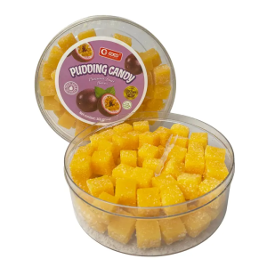Coco Pudding Candy - StrawberryGrapeMangoMangosteenDurianPassion Fruit - Fun & Tasty Treat - 80pcs in 368g Jar Snack Sweet Candies Bonbon
