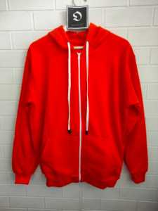 Jaket wanita polos katun fleece warna orange - oixs apparel