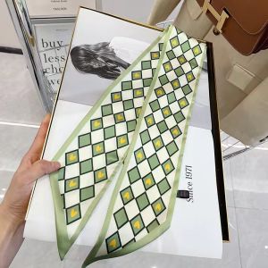 the vivid green silk scarf for women twilly scarf for bags handle Silk scarves and accessories SP0433