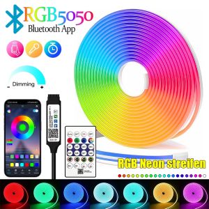 Bluetooth COB LED Strip Lights Music Sync RGB Color Switch With Remote Smart Phone APP Control