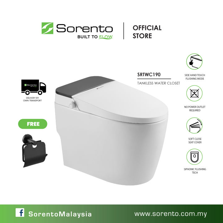 SORENTO SRTWC190 Tankless Wc One Piece water closet jamban tandas smart