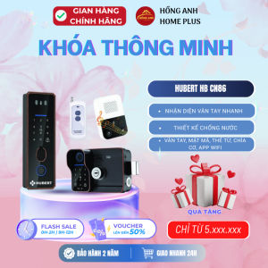 Khóa vân tay cửa nhôm thông minh Hubert HB CN86 black app wifi chống trộm công nghệ Đức
