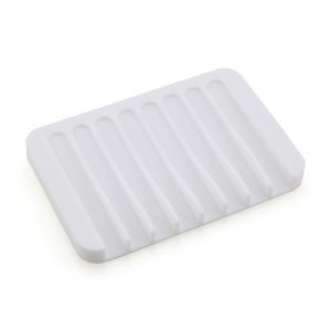 Wholesale Bathroom Silicone Flexible Soap Dishes Storage Holder Soapbox Plate Tray Drain Bath Tools