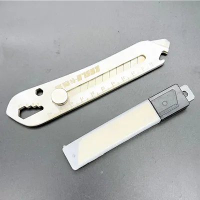 Dao Rọc Giấy Đa Năng Bằng Thép Không Gỉ Cao Cấp Thước Đo Vặn Ốc Có Núm Xoay Cố Định
