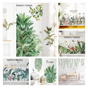 Ins PVC เกรดดีที่สุด วอลเปเปอร์ติดผนัง มีกาวในตัว ราคาถูก สติ๊กเกอร์ติดผนัง ลายต้นไม้ ใบไม้ สติ๊กเกอร์ติดผนังสไตล์นอร์ดิก