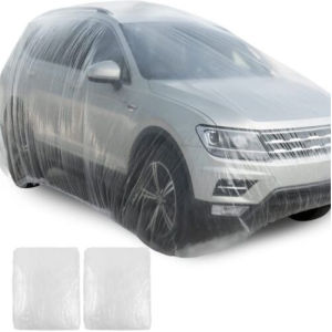 Temporary Transparent Disposable Car Cover Rain Dust Garage Cover Clear Plastic Universal
