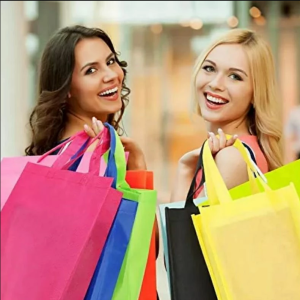 Tas Goodie bag Ukuran BESAR 38x45 Cm Spunbond Lipat dengan Tali handle / kantong belanja Spunbon