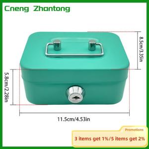 Cneng Money Safe Box Lockable Cash Box With KeyPortable Piggy Box Made Of Metal Small Security Lock Box Sturdy Coin Boxes For Kids
