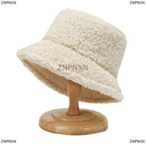 [COD] ZNPNXN Lamb Faux Fur Bucket Hat Winter Warm Teddy Velvet Hats Caps For Women Lady Outdoor Panama Fisherman Hat