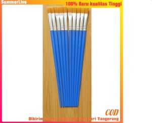 50Pcs Minyak Set Paintbrush  Ujung Pointed Dan Flat  Nilon Artist Paint Brush