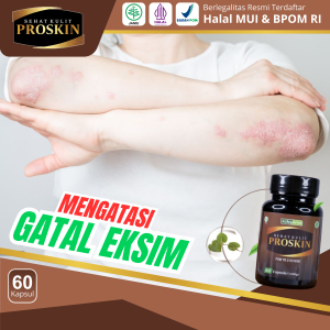 Obat Eksim Ruam Kulit Dermatitis Alergi Kulit Ekzema Kurap - Obat Herbal Proskin 100% Original