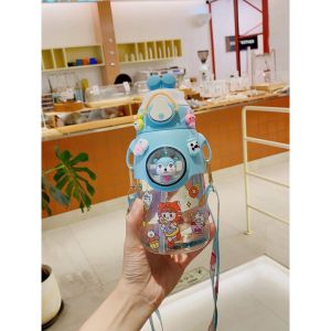 Botol Minum Anak Lucu Dan Unik Kapasitas 700ml Dilengkapi Sedotan Sticker & Tali 1933 BPA FREE