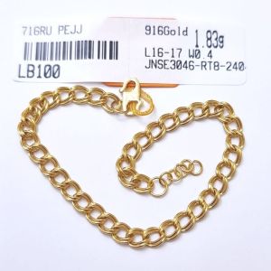 JIN JING RANTAI TANGAN COCO PLAIN EMAS 916 TULEN 1.83g-2.18g