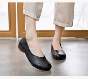 Free Shipping Autumn New Collection: WomenS Simple And Stylish Single Shoes Suitable For Commuting Featuring A Chunky Heel Mid-Heel Square Toe Shallow Opening And A Slip-On Design