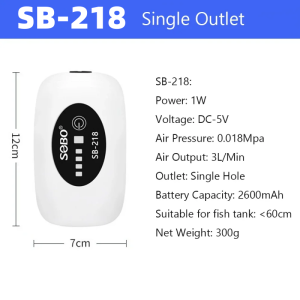 SOBO Aquarium Fish Tank Oxygen Air Pump Compressor Charging Silent USB with Battery Portable Fishing Oxygenator Outdoor