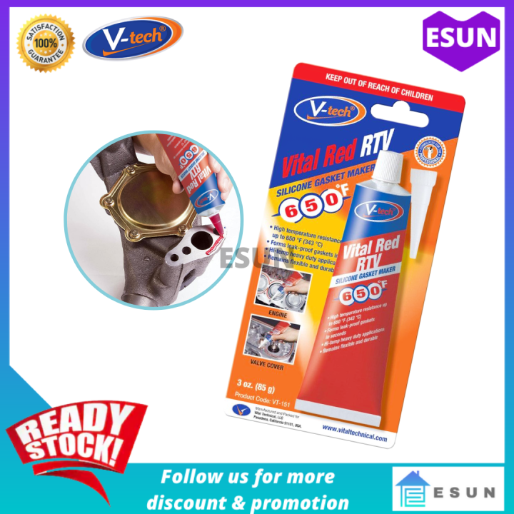 V-TECH Vital Red RTV Sealant Gasket Maker High Temperature And Heavy ...