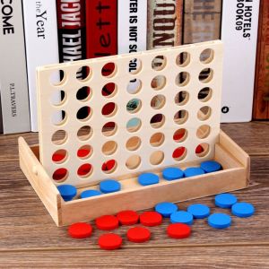 TSEVD Puzzle Four in A Row Bingo Chess Educational Fun Classic Family Board Game Parent-Child Interaction Safety Materials Chess Connect Game Logical Thinking Training