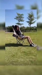 Camping Chair Outdoor Balcony Chair Foldable Hight Moon Chair Portable Loading 150kg Fishing Chair