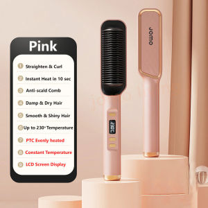 Negative Ion Hair Straightener & Curler - Fast Heating LCD Display Anti-Frizz Ready Stock