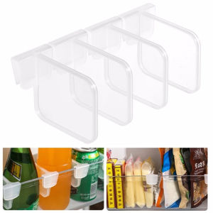 【Elegant Residence】4PCS Refrigerator Storage Partition Board Free Combination Plastic Divider Snap Type Bottle Can Shelf Sorting Tool Home Storage Supplies