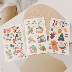 รอยสักชั่วคราวรูปการ์ตูนสติ๊กเกอร์รอยสักคริสต์มาส1/5ชิ้นสติ๊กเกอร์รอยสักสติ๊กเกอร์รอยสักเรืองแสงสำหรับงานเลี้ยงปีใหม่