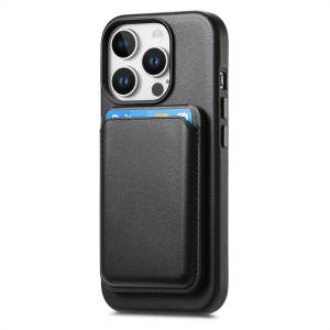 Magnetic Wallet iPhone 13 14 15 16 Pro Max Full Leather Case Cover Detachable Card Holder Stand iPhone 14 15 16 Plus Casing Shockproof Phone Case with Metallic Accent㏇0717