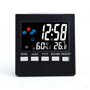 Japanese Simple LED Digital Clock Sound Control Alarm Clock Dormitory Bedside Desktop Large Screen Digital Clock Black White