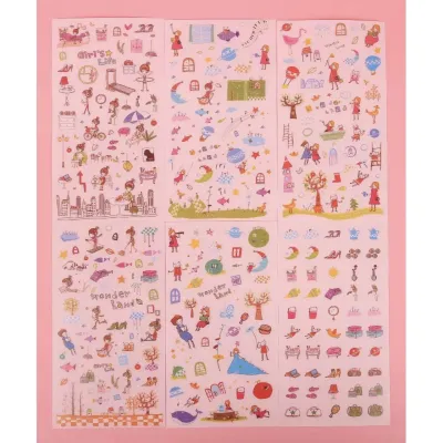 [HCM]Sticker dán nhiều họa tiết hình ảnh dễ thương (6 Trang - Mỗi trang với kiểu khác nhau) - Note