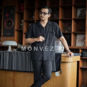 MONVEZ.ID Cuban Bowling Shift Knit Motif Pria / Kemeja Lengan Pendek Premium Bahan Knit / Shirt Knit Hawai Bermotif