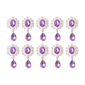 OPEAREY 10Pcs Sparkling Crystal Rhinestone Alloy Brooch Accessories DIY Crafts Silver Flat Back Sewing Button Pendant Creative 4.62.4cm Alloy Acrylic Water Drop Pendant Wedding Decor