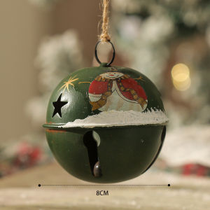 Trang trí chuông giáng sinh retro với thiết kế ông già Noel đồ trang trí treo kim loại cổ điển cho cây và nhà